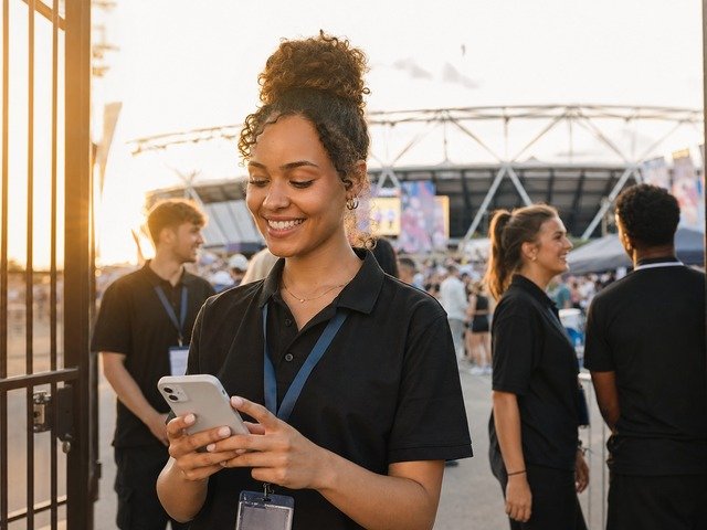 Young worker checking shift opportunities on a phone